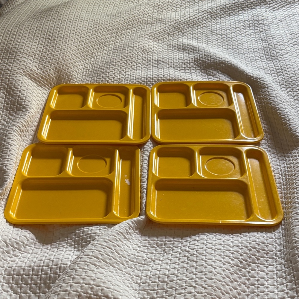 Yellow Compartment Serving Trays